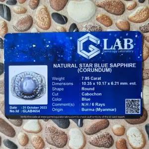 BATU BLUE SAPPHIRE STAR BURMA ( GP - 1761 )