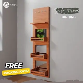 Cermin badan  Rak Pajangan Minimalis  - Standing Mirror Kombinasi Rak Dinding Gantung-CelinA39 2
