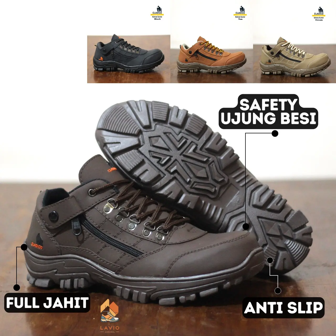Sepatu Safety Resleting Sefti Ujung Besi Cladico Lion Low