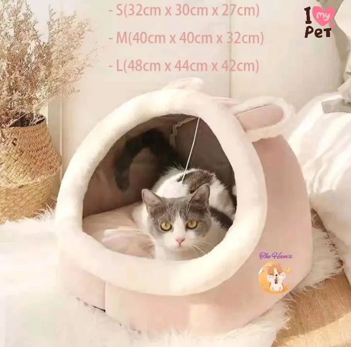 (The Ham's) Tempat Kucing/Rumah Kucing/Tempat Tidur Kucing Kantong Hangat Dan /Cat Bed - Bola Mewah