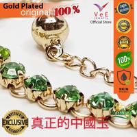 Gambar Gelang Wanita Lapis Emas 18K 10 Mata Batu Kristal Swarovski Cutting Hijau Muda - Vee Bracelet Model Korea dari Vee Jewelry Store Kota Bekasi 1 Tokopedia
