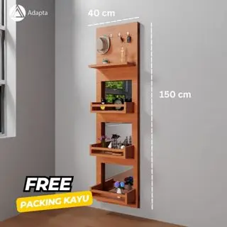 Cermin badan  Rak Pajangan Minimalis  - Standing Mirror Kombinasi Rak Dinding Gantung-CelinA39 1