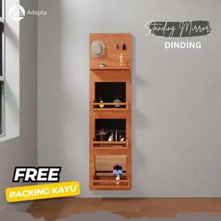 Cermin badan  Rak Pajangan Minimalis  - Standing Mirror Kombinasi Rak Dinding Gantung-CelinA39 4