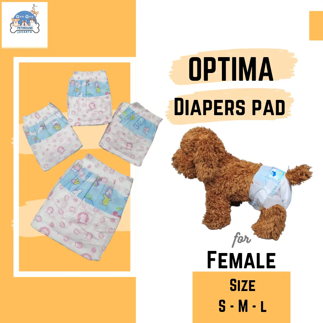 Popok Pampers Anjing Betina Female Dog Diapers Merk Optima Pad