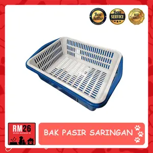 Cat Litter Box Bak Pasir Kucing dan Saringan