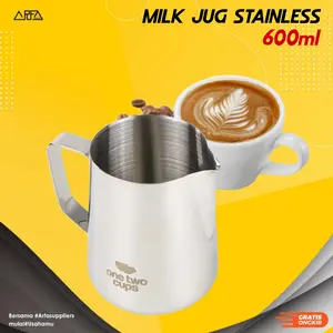 Pitcher Milk Jug Latte Art Kopi 600ml Stainless