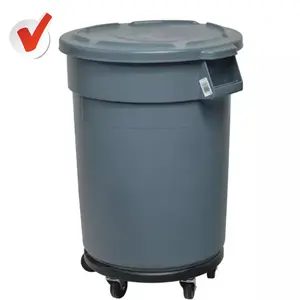 Round Dustbin with Lid Tempat Sampah Bulat dgn tutup 120 ltr /4 roda