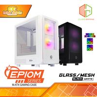 Gambar CASING CUBE GAMING EPIOM Tempered Glass/Mesh - Mid Tower mATX Tempered Glass/Mesh Case (Free 2x RGB Fan) dari Techno Computer Bali Kota Denpasar 1 Tokopedia