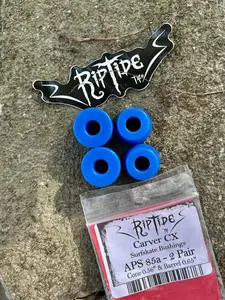Bushings Surfskate Carver CX merk RipTide 2 pasang (2 pair), bentuknya Cone 0.56”dan Barrel 0.65”. Made in USA. Asli dan Original.