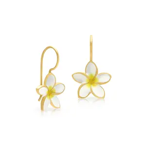 Bedoco Jewelry - Happiness Frangipani Enamel Hook Earrings