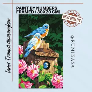 DIY painting by number 30x20cm kerajinan tangan - Birds House