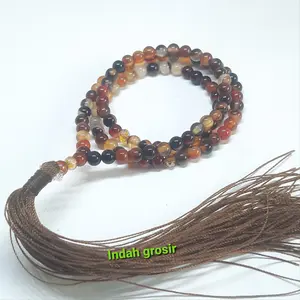 Tasbih kecil batu aki sulaiman madu 4mm 99butir natural