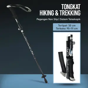 trekking pole lipat tongkat trekking Folding Hiking Stick tracking pole Trekking Stick Walking Poles tongkat gunung trekking hiking