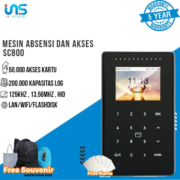 Mesin Absensi Kartu RFID & Akses Kontrol SC800 Pengganti MAGIC MS8800