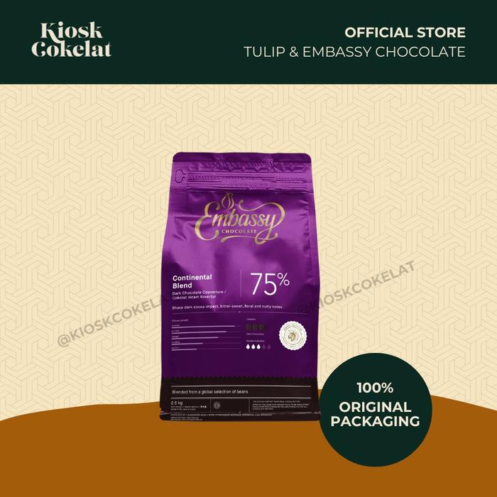 Gambar Embassy Continental Blend Dark Chocolate Couverture 2.5 Kg dari Kiosk Cokelat Kota Administrasi Jakarta Selatan Tokopedia