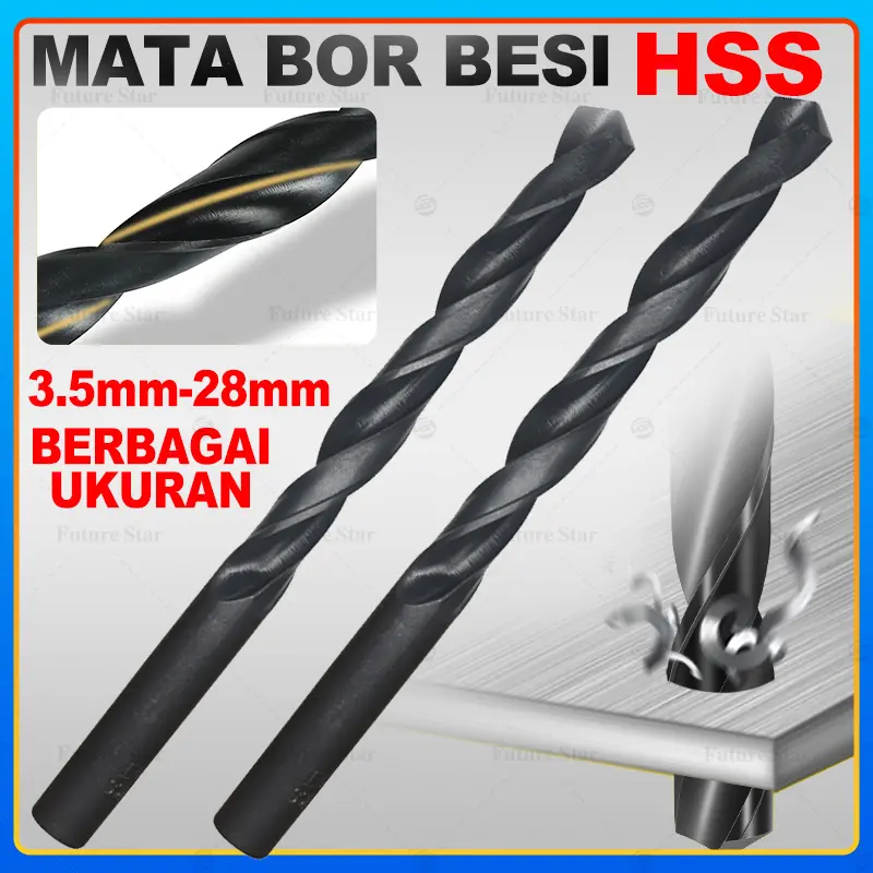 Mata Bor Besi HSS 3.5mm - 10mm / HSS Straight Shank Twist Drill
