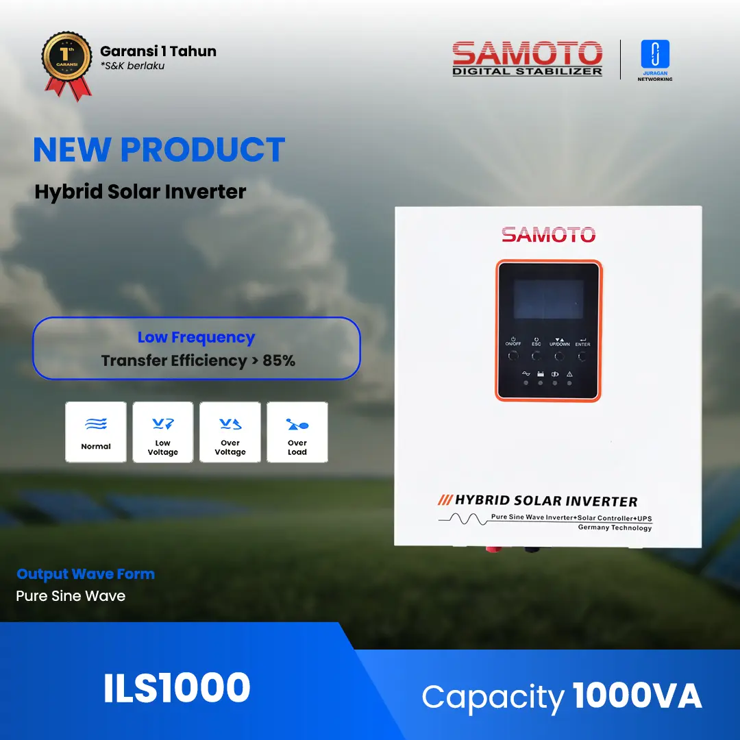 SAMOTO Inverter Low Frequency 12V 1000VA/800W Type ISL1000 Solar Panel Controller