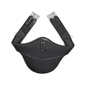 SUPREME JUMPING GIRTH LEATHER WITH BELLY GUARD AMBEN KUDA EQUESTRIAN