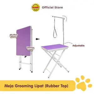 Meja Grooming Lipat (MDF) Ukuran 60x45x73cm | Meja Bahan Karet | Meja Grooming Anjing Kucing
