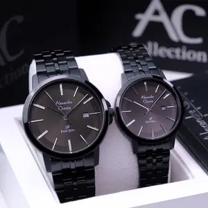 Jam Tangan Couple AC Alexandre Christie 1036 Original Tanggal Aktif - Full Black