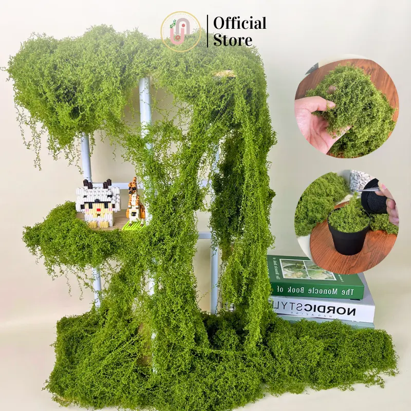 Lumut Moss Artificial Plastik Dekorasi Indoor Outdoor Aquarium Tanaman Hias