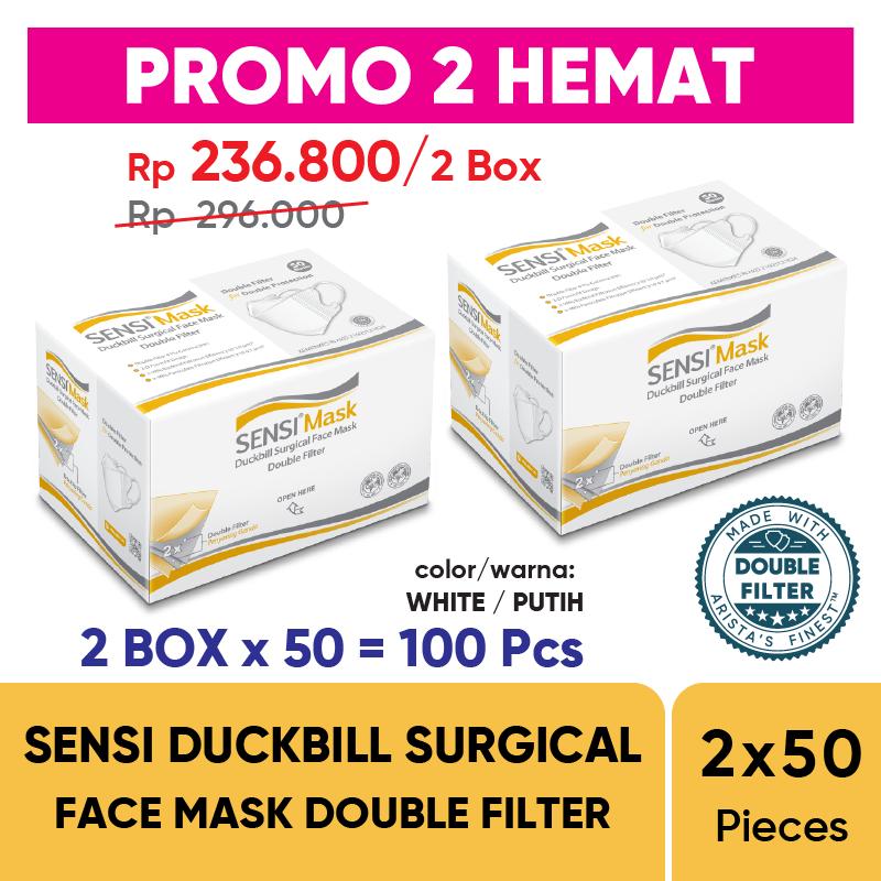 SENSI DUCKBILL FACE MASK 50 PCS TWIN PACK