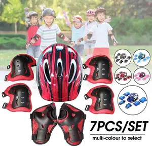 Paket Helm Deker Anak 7in1 set pelindung bermain sepeda sepatu roda skuter skateboard