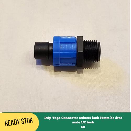 Drip Reducer Drip Tape Connector reducer lock 16mm ke drat male 1/2 inch - Shop ...