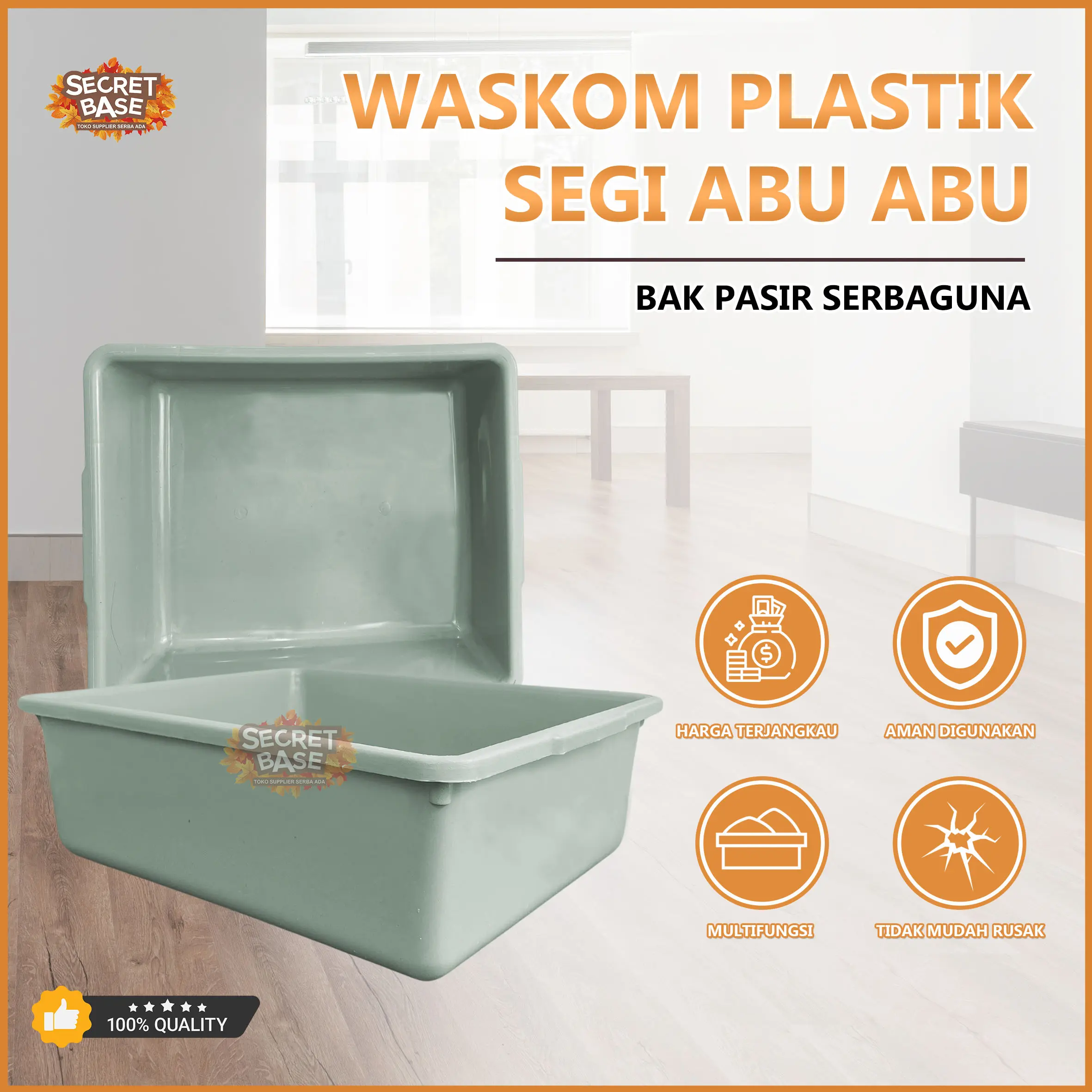 BAK TAHU LITTER BOX - Besar / Bak Pasir Kucing / Box Ember Plastik / Bak Ikan / Baskom