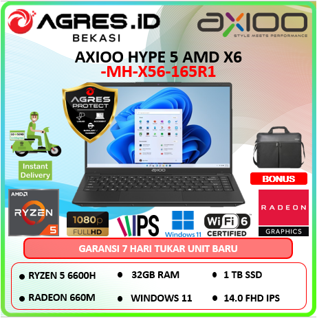 Promo Axioo Hype 5 Amd X6 Amd Ryzen 5 6600H Ram 16Gb 1Tbssd Win11