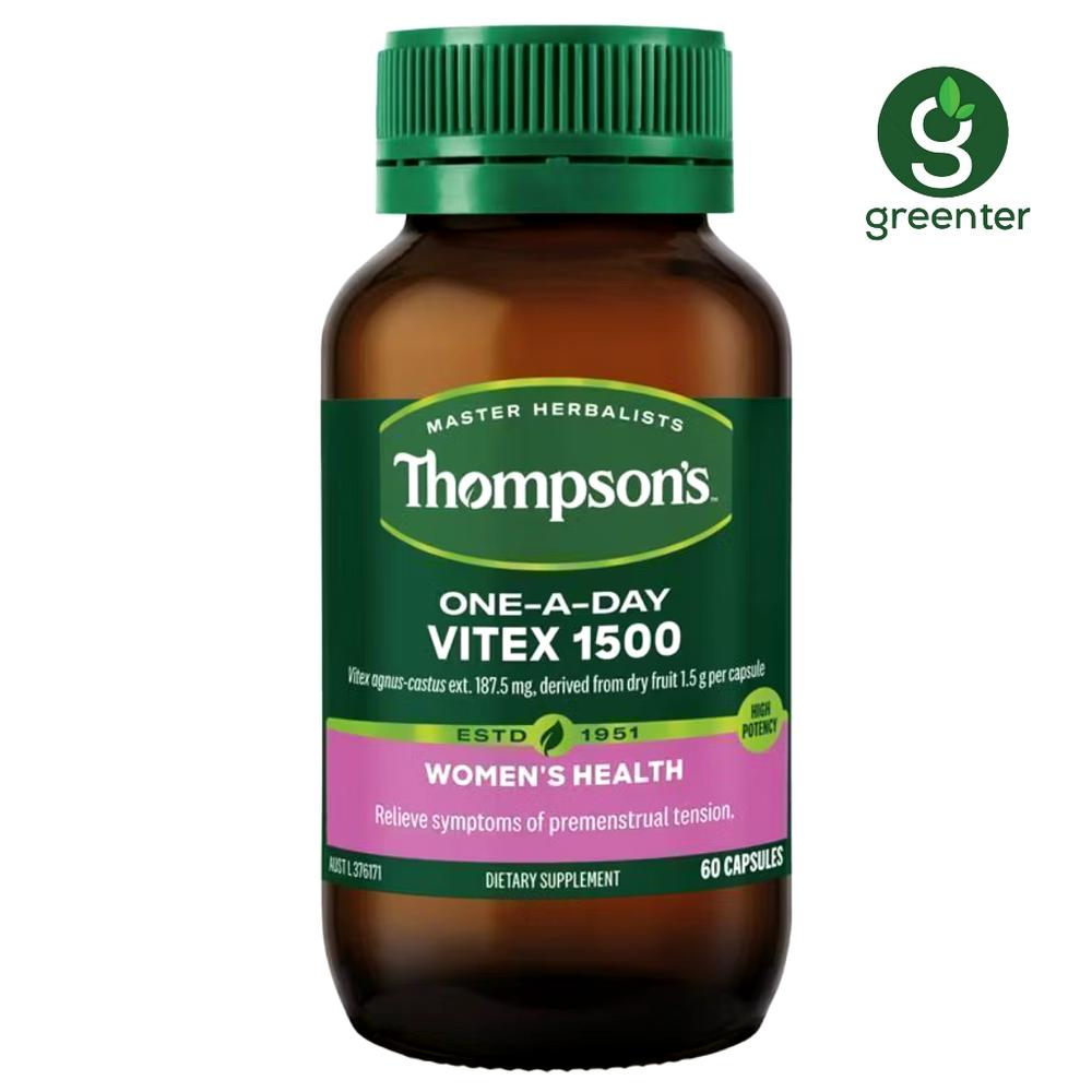 Thompson's One-A-Day Vitex 1500 - 60 Caps (Mens / Haid Tidak Teratur) PMS Infertility Women Wanita ORIGINAL