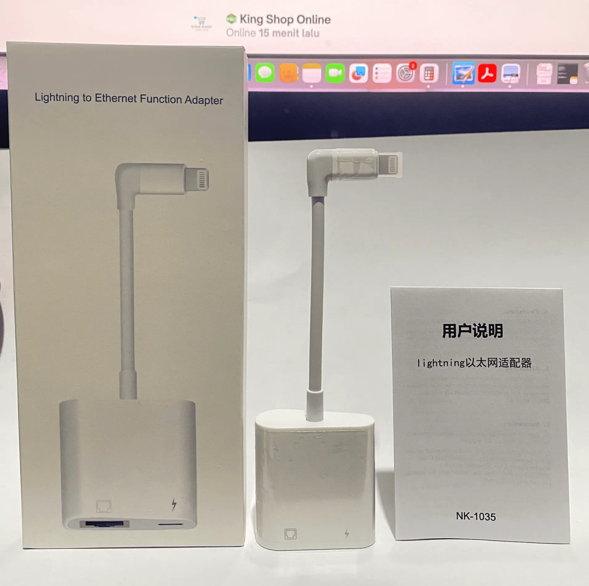 iPhone iPAD Lightning to LAN Ethernet RJ45 Function Adapter Charger