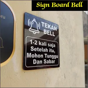 Sign Board Bell Rumah / Papan Tanda Bell Akrilik Outdoor Waterproof