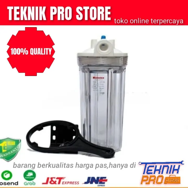 Housing Filter Clear 10" In/out (1/4,1/2,3/4) Eugen