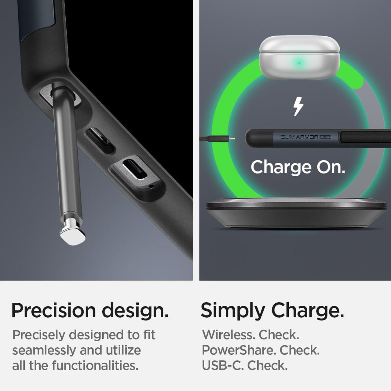 Spigen Galaxy S24 Ultra Case Magsafe Stand Slim Armor MagFit - Metal Slate ACS07188 (Offline SKU)