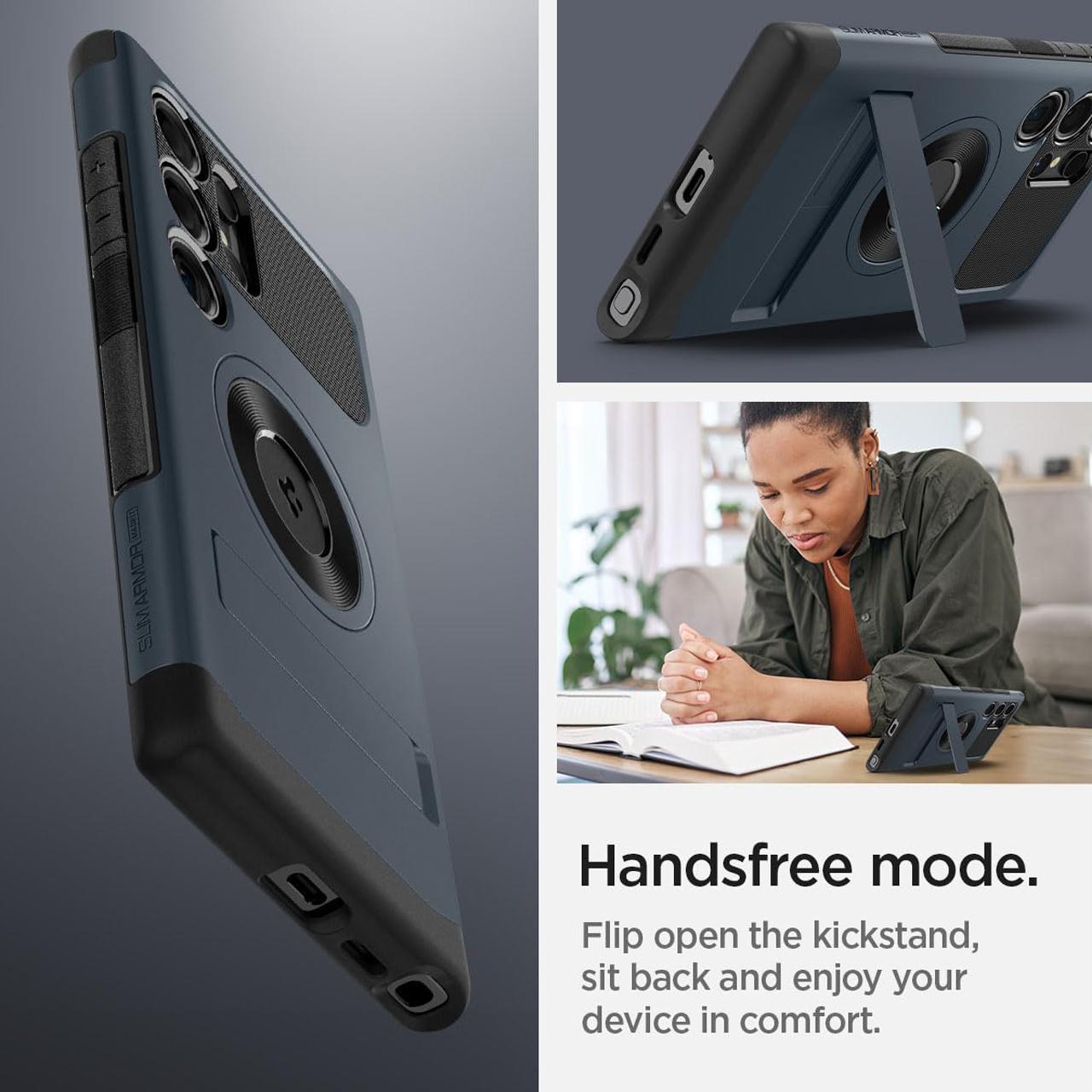 Spigen Galaxy S24 Ultra Case Magsafe Stand Slim Armor MagFit - Metal Slate ACS07188 (Offline SKU)