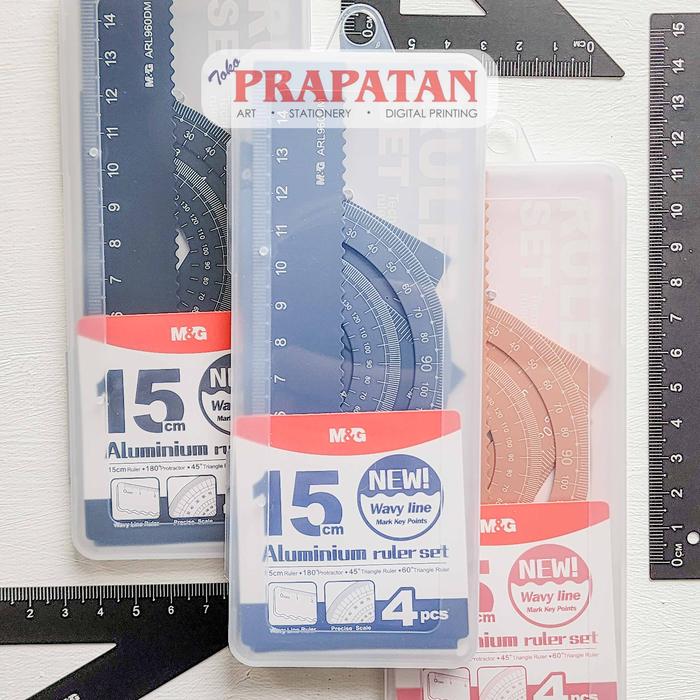 Gambar Penggaris Alumunium Set M&G ARL960DM | Ruler Set dari Toko Prapatan_NEW Kota Administrasi Jakarta Timur Tokopedia