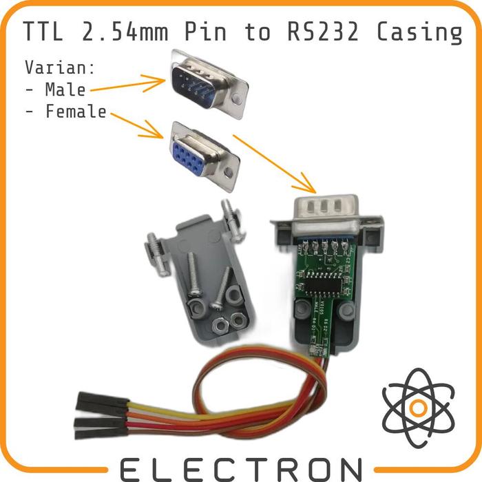 Gambar TTL 2.54mm Pin to RS232 Casing - Module Bidirectional Converter Header Cable Serial COM Port 3.3V-5V Level Housing Variant Male or Female Kabel TTL ke RS232 Modul Konverter Dua Arah Port Serial COM dari Electron ID_NEW Kota Tangerang Tokopedia