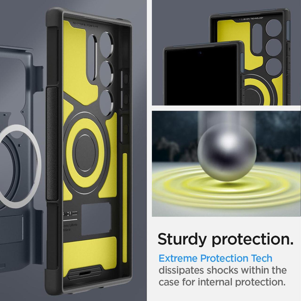 Spigen Galaxy S24 Ultra Case Magsafe Stand Slim Armor MagFit - Metal Slate ACS07188 (Offline SKU)