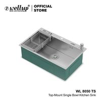 Gambar Wellup Bak Cuci Piring Kitchen Sink Wastafel Dapur Stainless W8050TSSS - SINK dari Wellup Kab. Bandung 3 Tokopedia