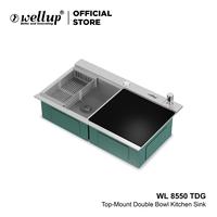 Gambar Wellup Bak Cuci Piring Kitchen Sink Wastafel Dapur Stainless W8550TDG - SINK dari Wellup Kab. Bandung 3 Tokopedia