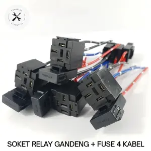 SOCKET RELAY GANDENG + FUSE KABEL BINTIK 4 KABEL