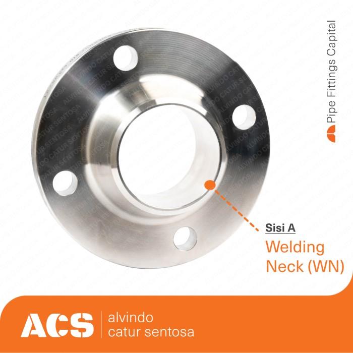Jual WELDING NECK / WN FLANGE 3 inch SS 316 RF 150# SCH 10/10S gba ...