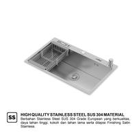 Gambar Wellup Bak Cuci Piring Kitchen Sink Wastafel Dapur Stainless W8050TSSS - SINK dari Wellup Kab. Bandung 4 Tokopedia