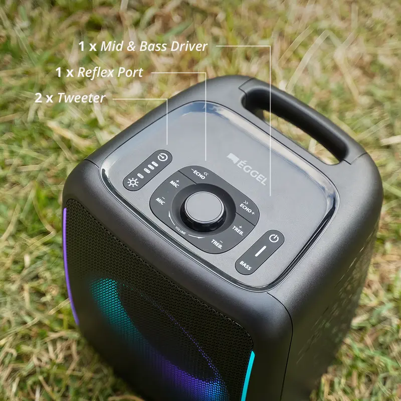 Eggel Fortis 2 Portable Party Speaker with RGB Lights 2