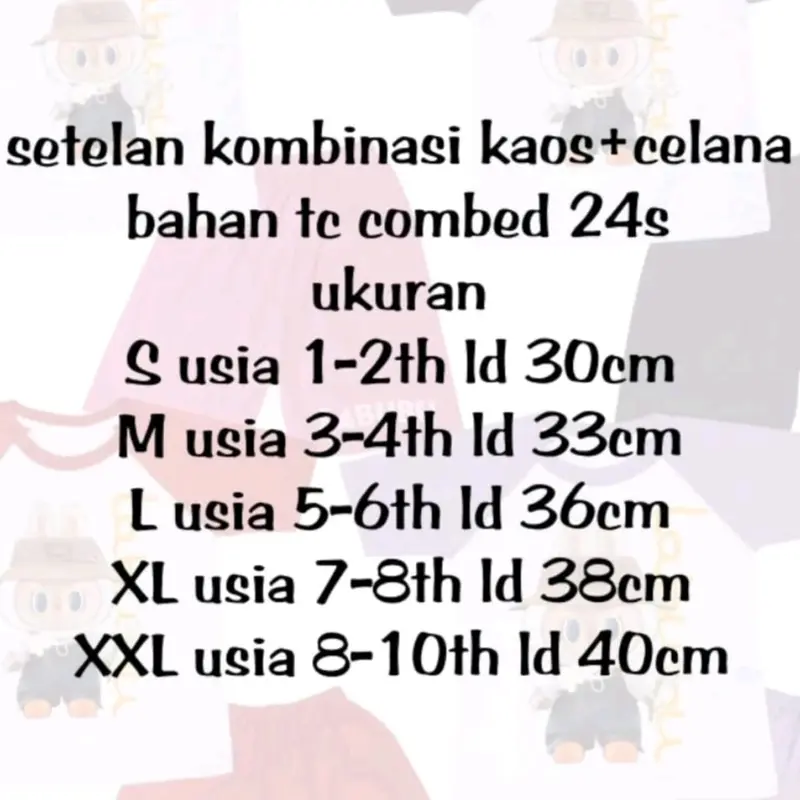 Baju Setelan Nailong dan Upset Duck Bahan Cotton Combed 7