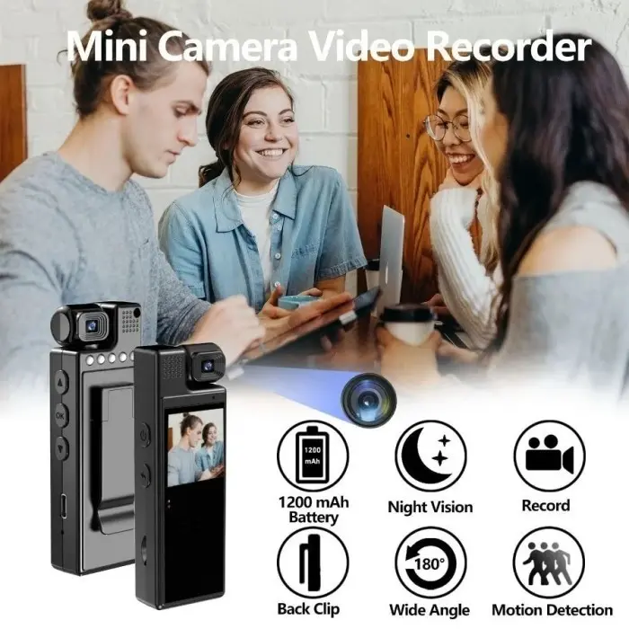 Mini Body 4k Camera Portable Rotating 180° Lens Kamera Mini Wide Angle Action Camera Sports