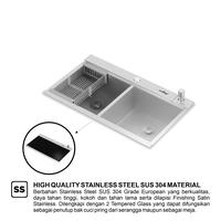 Gambar Wellup Bak Cuci Piring Kitchen Sink Wastafel Dapur Stainless W8550TDG - SINK dari Wellup Kab. Bandung 4 Tokopedia