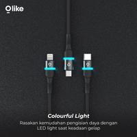 Gambar Olike D101 Kabel Data LED Lightning/Micro USB/Type-C Fast Charging 3A D101M D101C D101L - Micro dari Starcomp Semarang Kota Semarang 3 Tokopedia