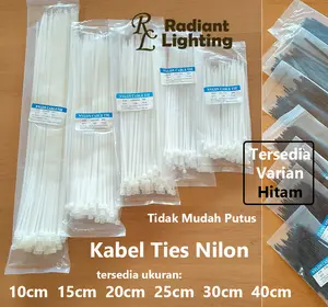 Kabel Tis Nylon Cable Ties High Quality 15cm 20cm 25cm 30cm 40cm - Putih